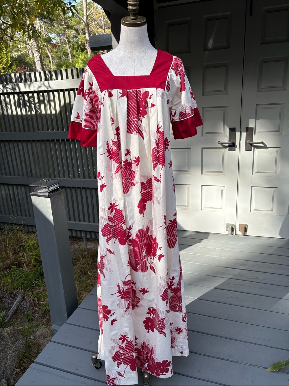 Royal Palm Hawaii for Liberty House Vintage Red Hawaiian 🌺 Muumuu Dress🌺🌺
